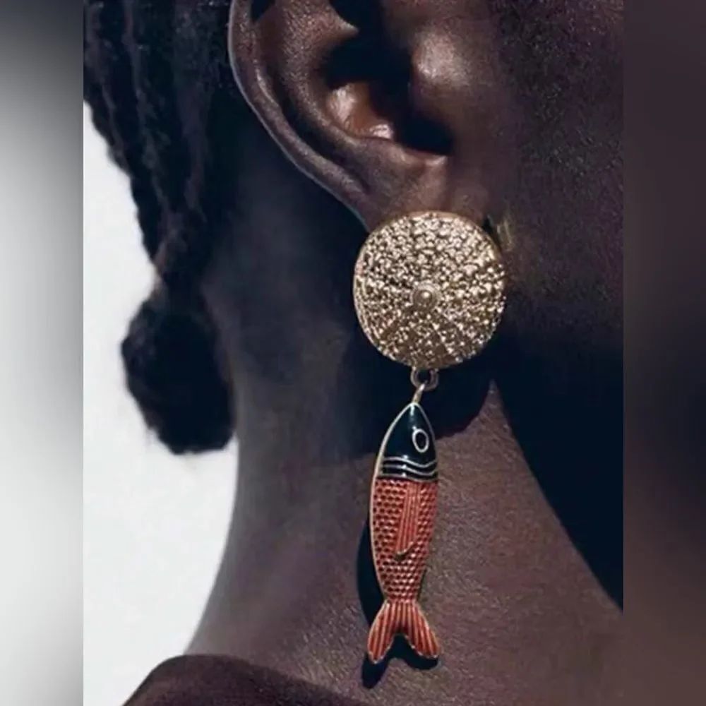 Fish drop Earrings #1604